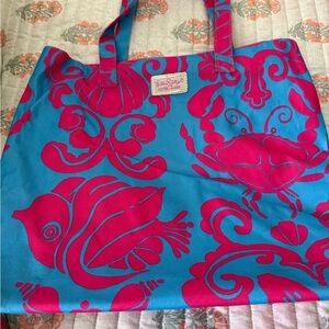 Lilly Pulitzer Pink and Blue Tote Bag